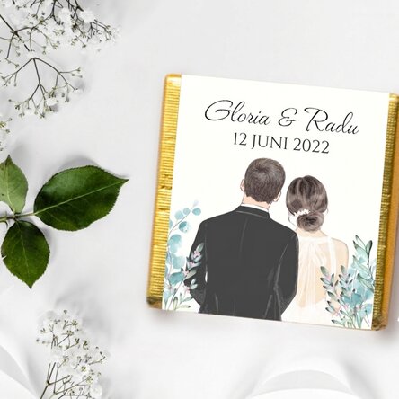 Gepersonaliseerde mini-chocolade met tekst - Our wedding