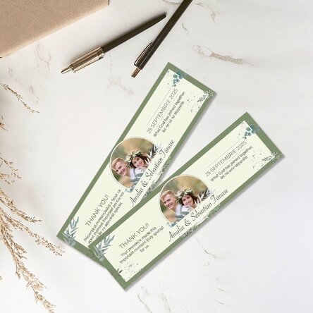 Personalised bookmark with a photo and message