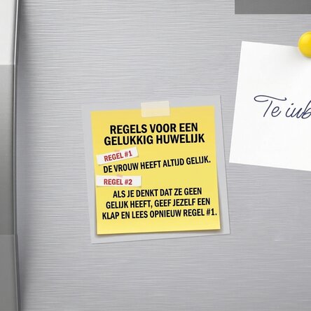 Gepersonaliseerde magneet van 10x10 met tekst - Huisregels