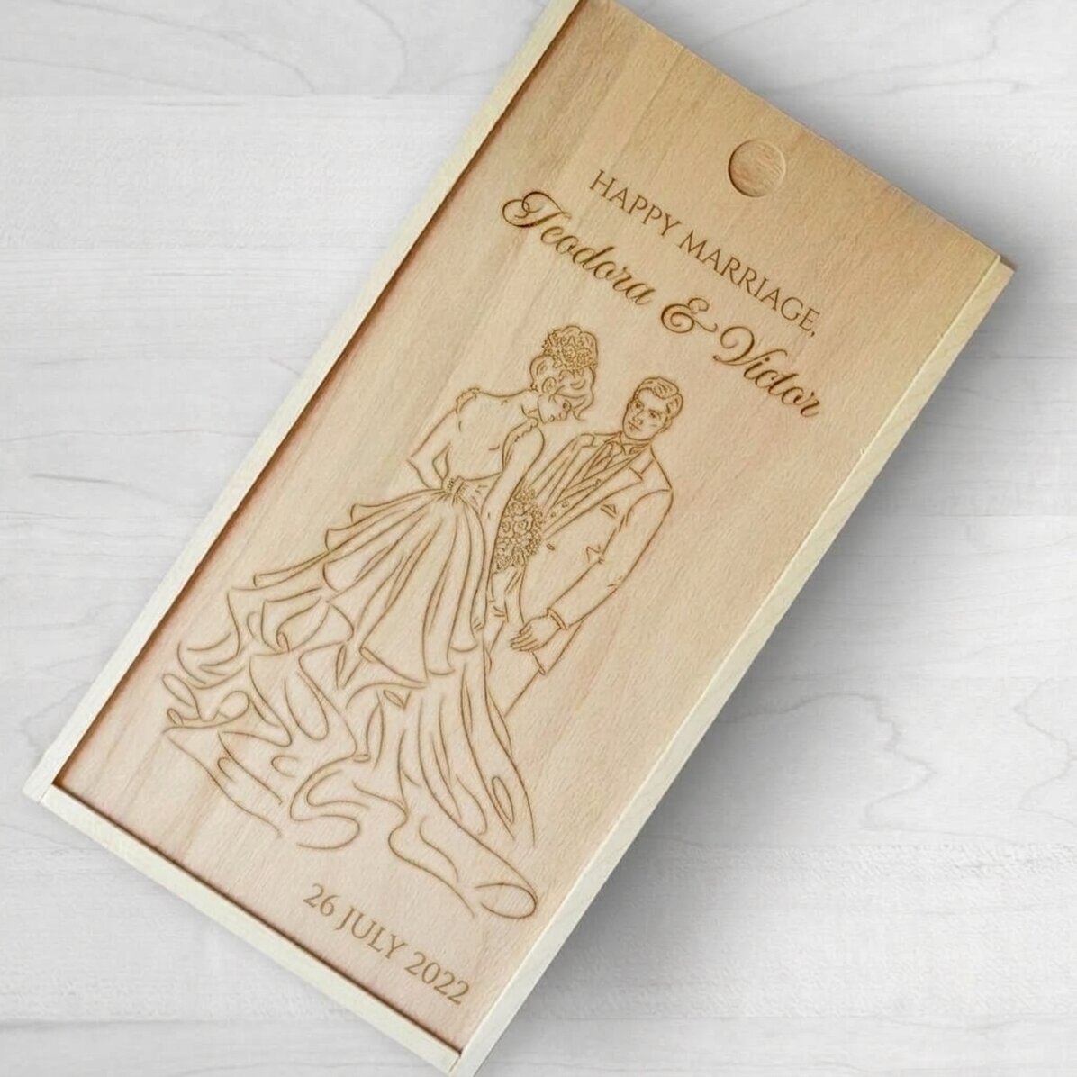 Gepersonaliseerde houten geschenkdoos met boodschap - Casa de piatra