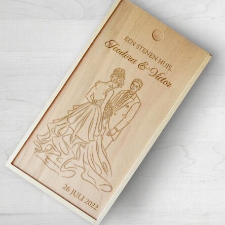 Gepersonaliseerde houten geschenkdoos met boodschap - Casa de piatra
