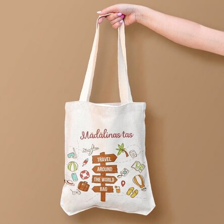 Gepersonaliseerde tas met tekst - Travel