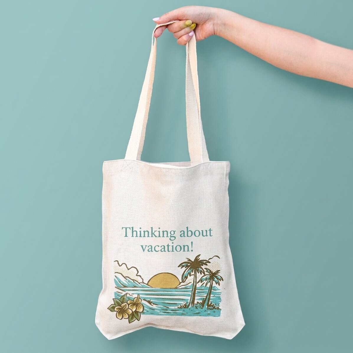 Gepersonaliseerde tas met tekst - Met het oog op de vakantie