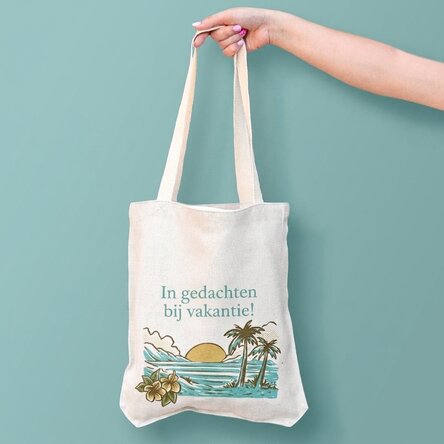 Gepersonaliseerde tas met tekst - Met het oog op de vakantie
