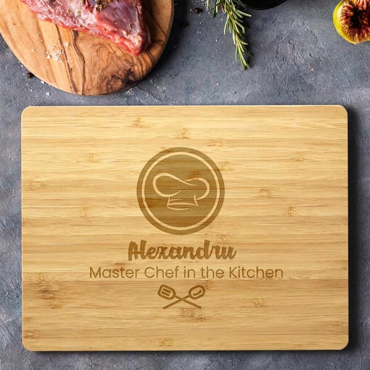 Gepersonaliseerde snijplank met tekst - MasterChef in de keuken