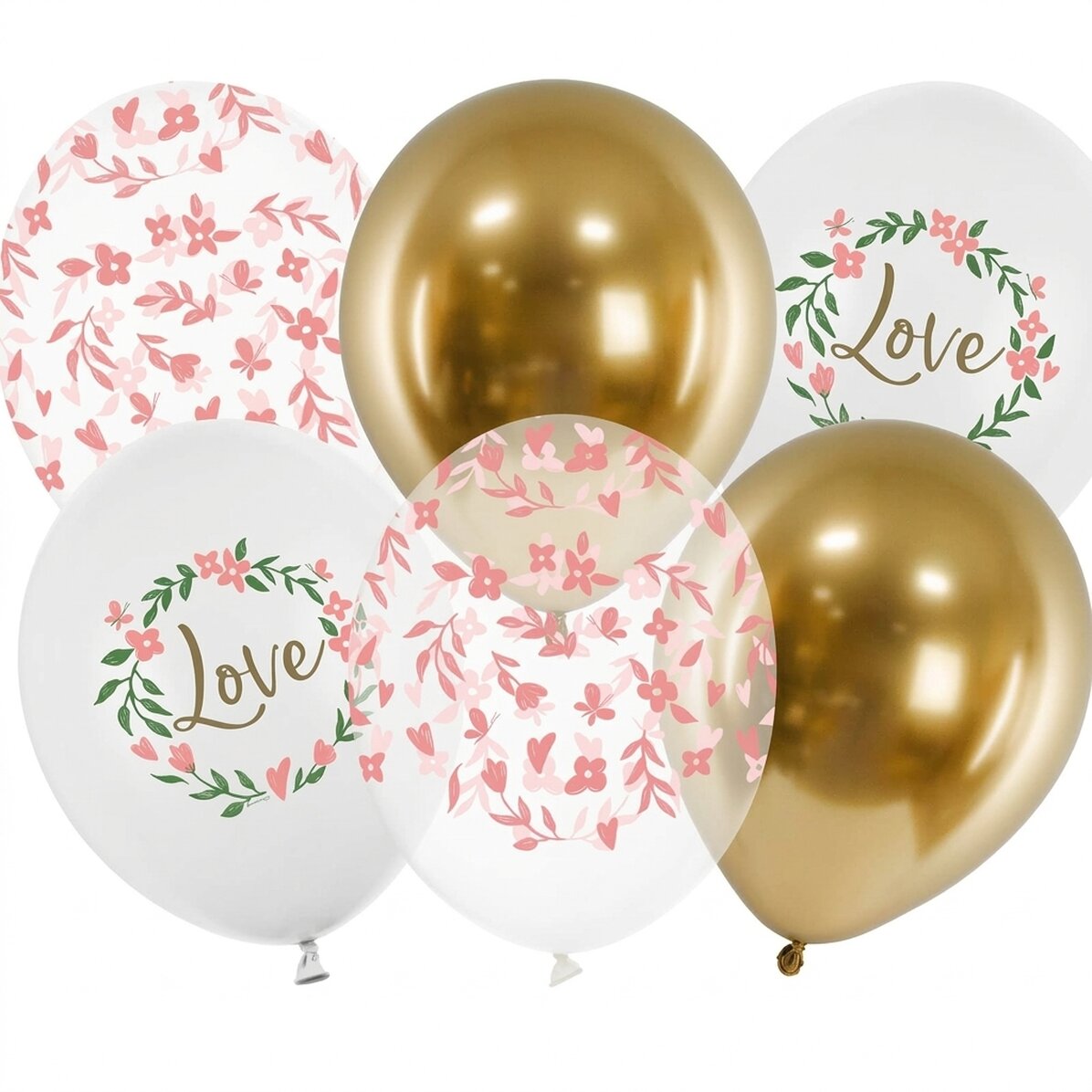 Set van 6 ballonnen, gemengd - Love