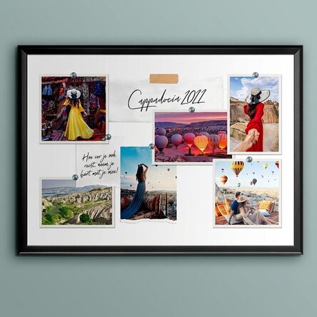 Gepersonaliseerd landschapsschilderij met 6 foto’s en tekst - Jouw vakantie