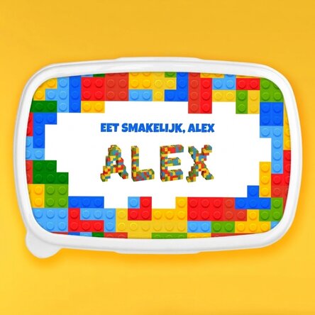 Lunchbox, op maat gemaakte lunchtrommel met naam - Lego