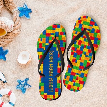 Op maat gemaakte slippers met naam - Lego