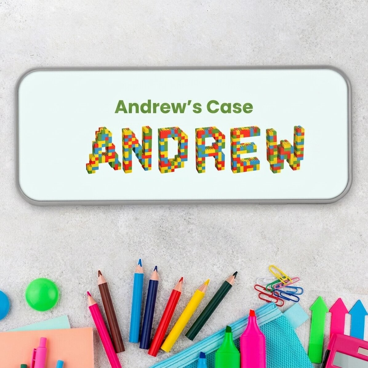 Gepersonaliseerd etui met tekst - Lego