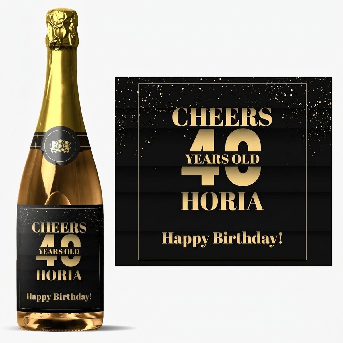 Mooie mousserende wijn met gepersonaliseerde verjaardagstekst - Cheers to you