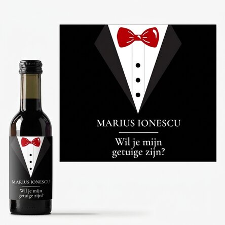 Gepersonaliseerd mini-wijnflesje met tekst - Getuige