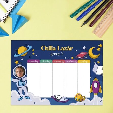 Gepersonaliseerd rooster met een foto en tekst - Astronaut