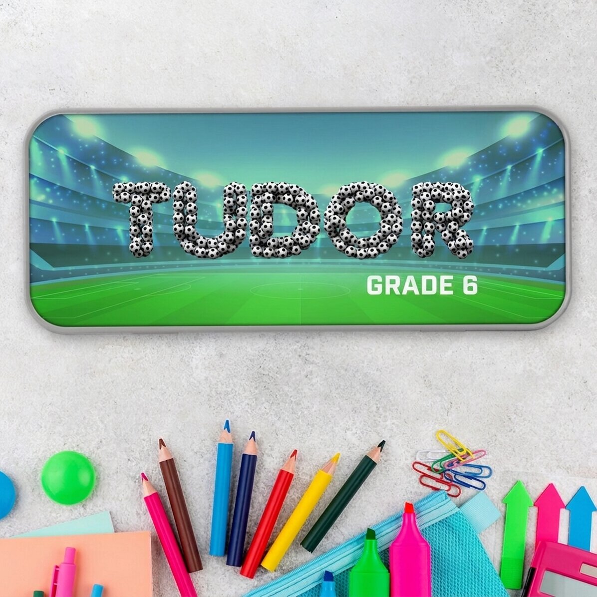 Gepersonaliseerd etui met naam - Voetbal