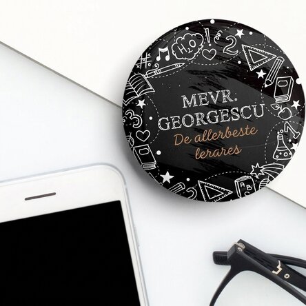 Gepersonaliseerde button met tekst voor docenten