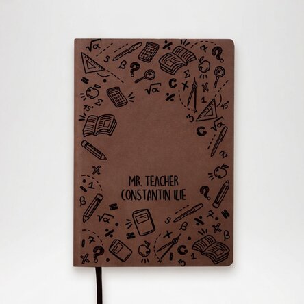 Op maat gemaakte leren agenda met naam voor docenten