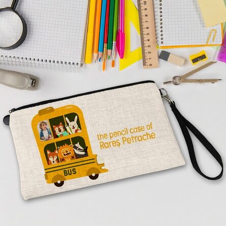 Personalised school kit with photo and text - Bus