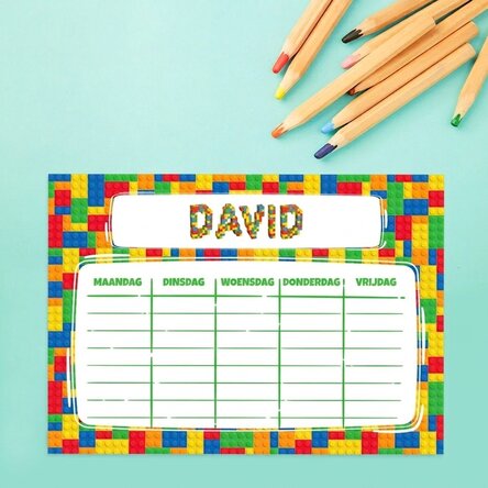 Gepersonaliseerd rooster met tekst - Lego