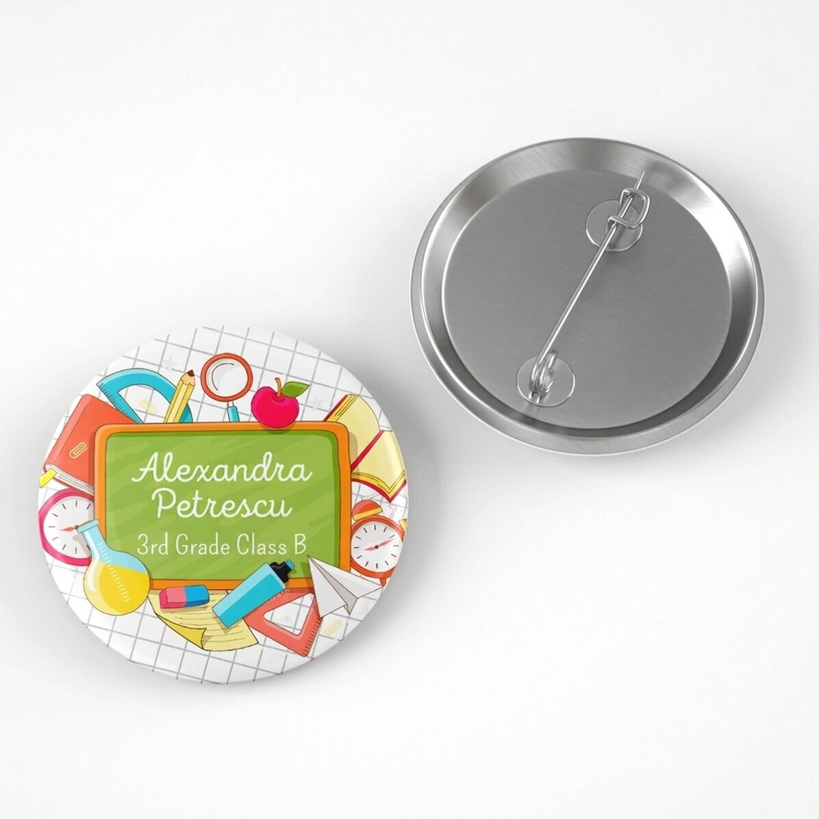Gepersonaliseerde button met tekst - School