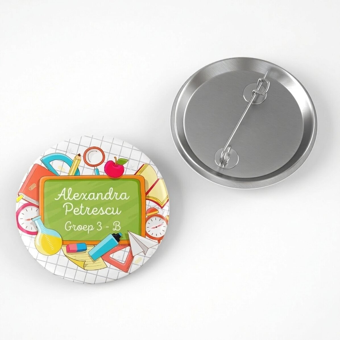 Gepersonaliseerde button met tekst - School