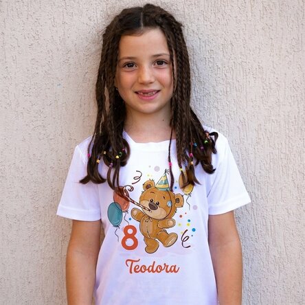 Sportshirt voor kinderen, gepersonaliseerd met leeftijd en naam - Verjaardag