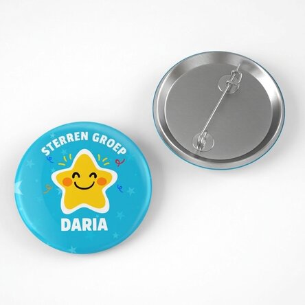 Gepersonaliseerde button met tekst - De groep van de sterretjes