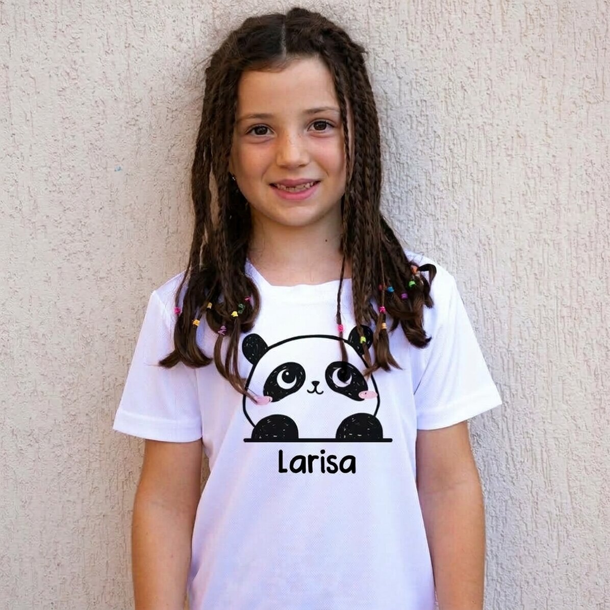 Sportshirt voor kinderen, gepersonaliseerd met naam - Panda-beertje