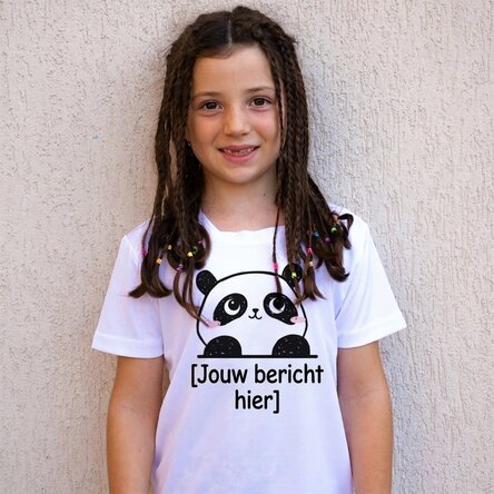 Sportshirt voor kinderen, gepersonaliseerd met naam - Panda-beertje