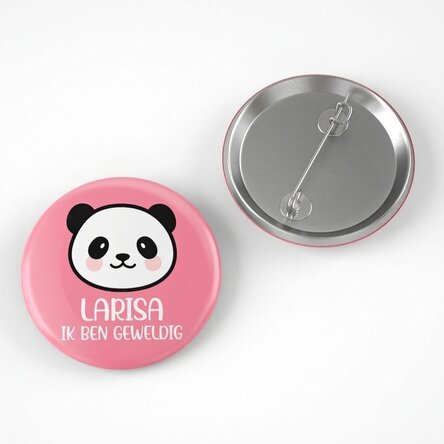 Gepersonaliseerde button met tekst - Panda