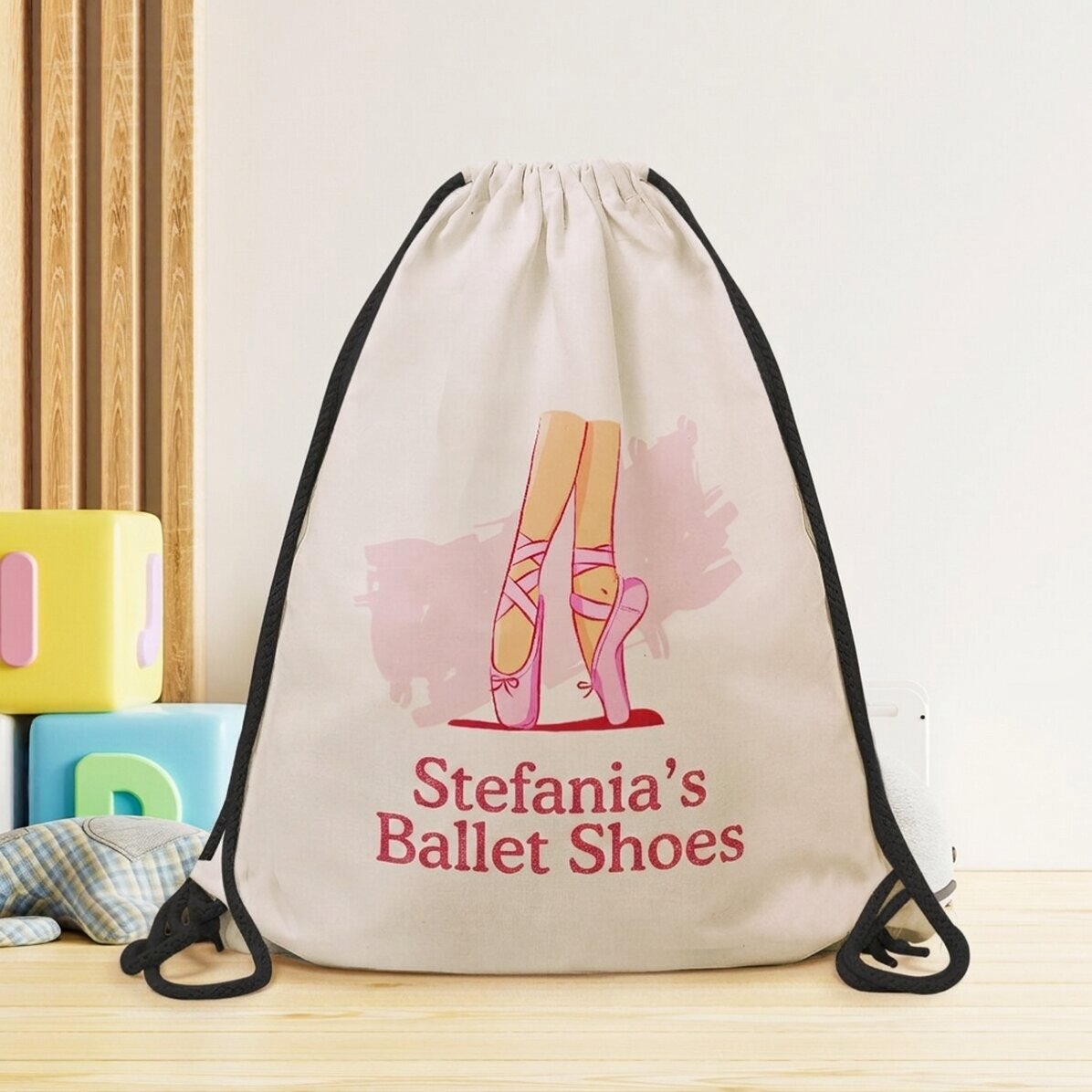 Rugzak met gepersonaliseerde tekst - Balletschoentjes