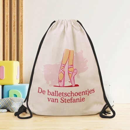 Rugzak met gepersonaliseerde tekst - Balletschoentjes