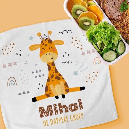 Handdoek met gepersonaliseerde tekst - Giraffe