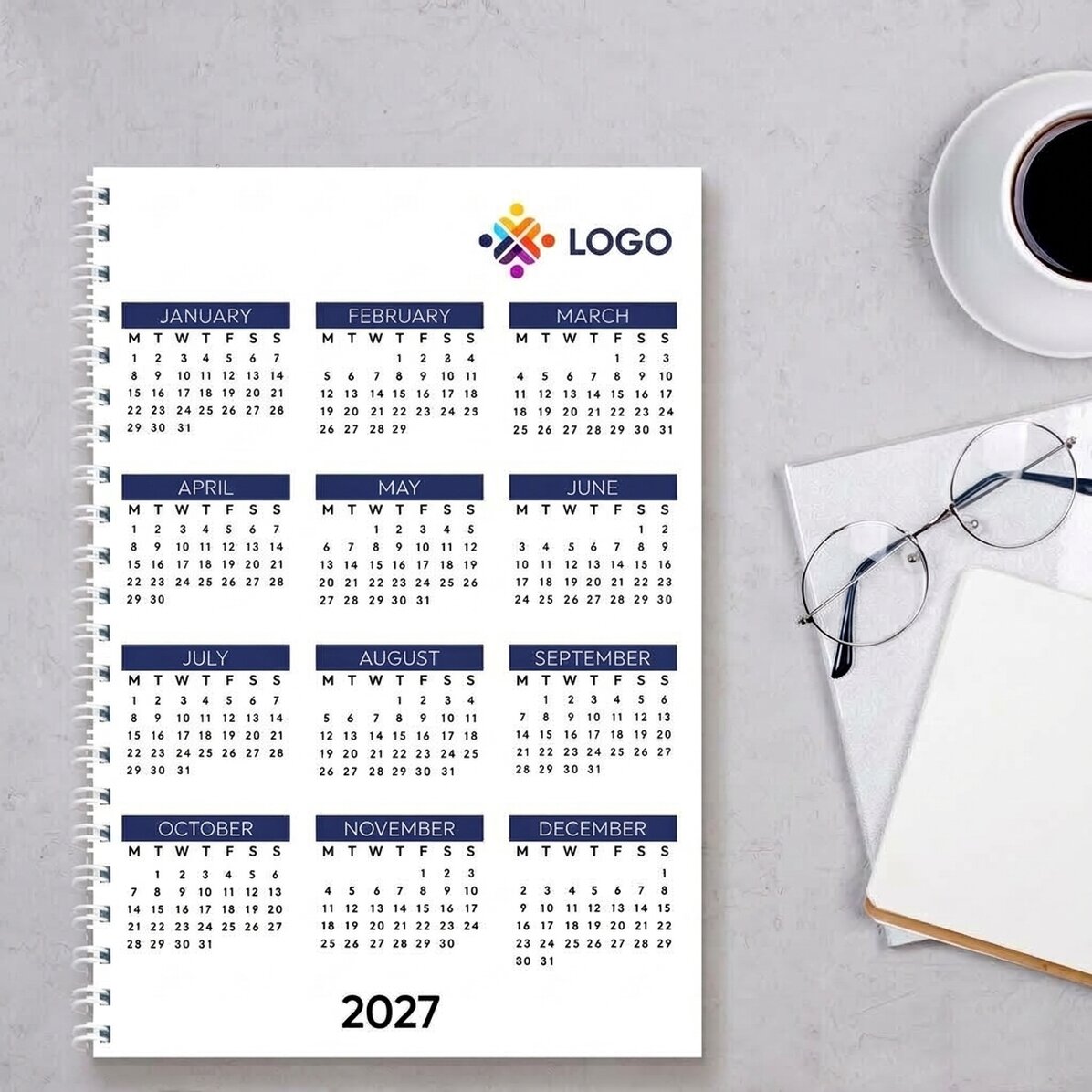 Gepersonaliseerde notitieboekjes met logo - Kalender