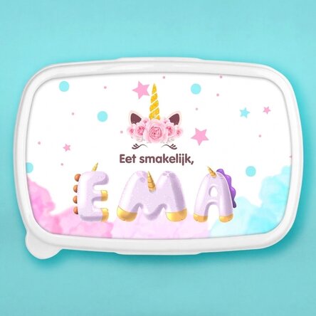 Lunchbox, op maat gemaakte lunchbox met naam - Speciale eenhoorn