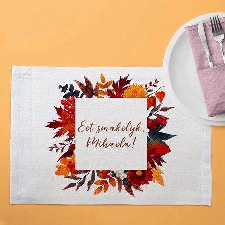 Gepersonaliseerde bordhouder met tekst - Herfst