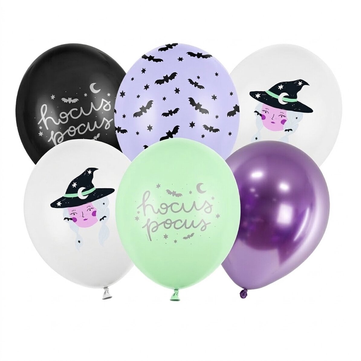 Set van 6 Halloween-ballonnen - Heksen