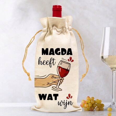 Gepersonaliseerd zakje voor een fles wijn - Need some wine