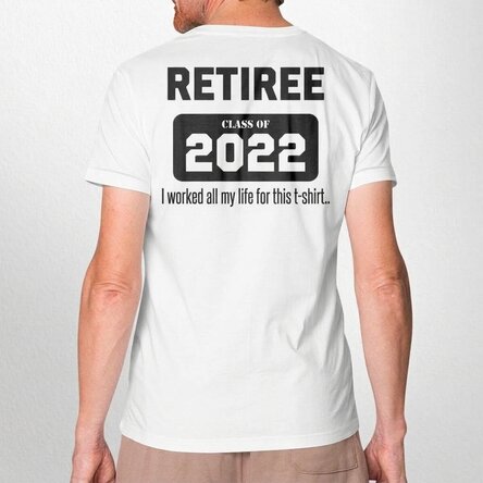 T-shirt met gepersonaliseerde tekst - Pensioen