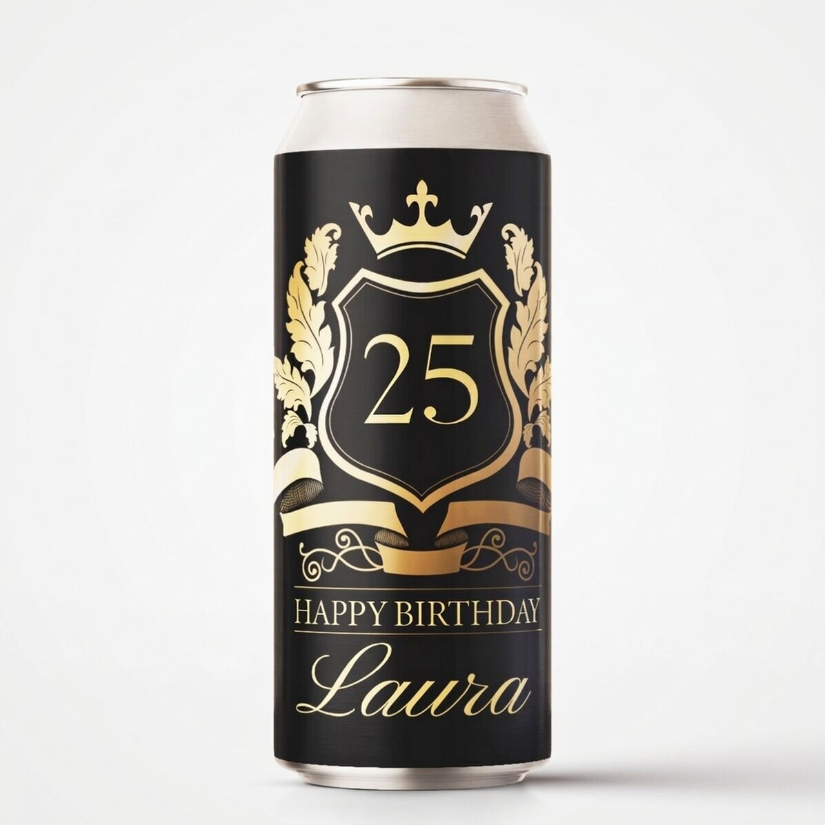 Bier in een blikje met gepersonaliseerde tekst - Royalty