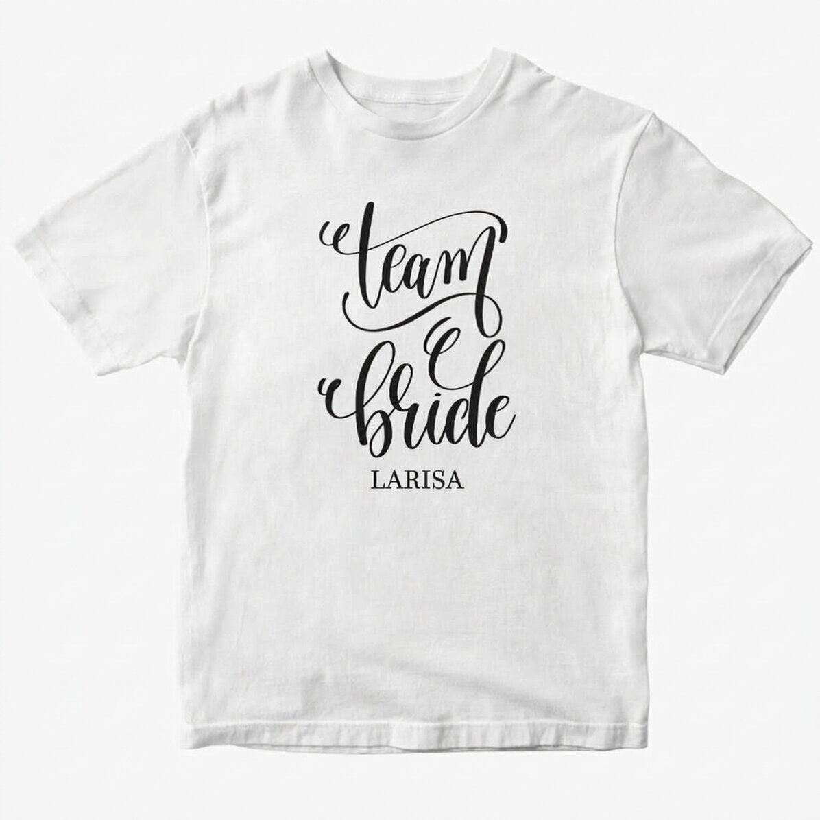 T-shirt met gepersonaliseerde tekst voor vrijgezellen - Team Bride