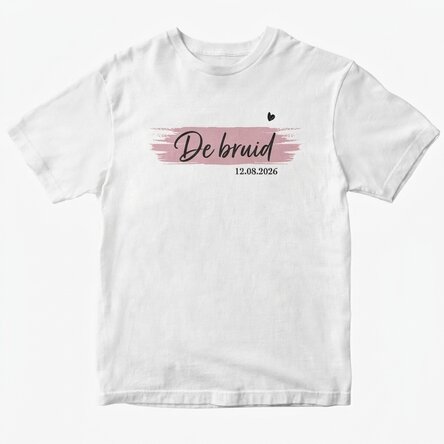 T-shirt met gepersonaliseerde tekst voor de bruid en de bruidsmeisjes