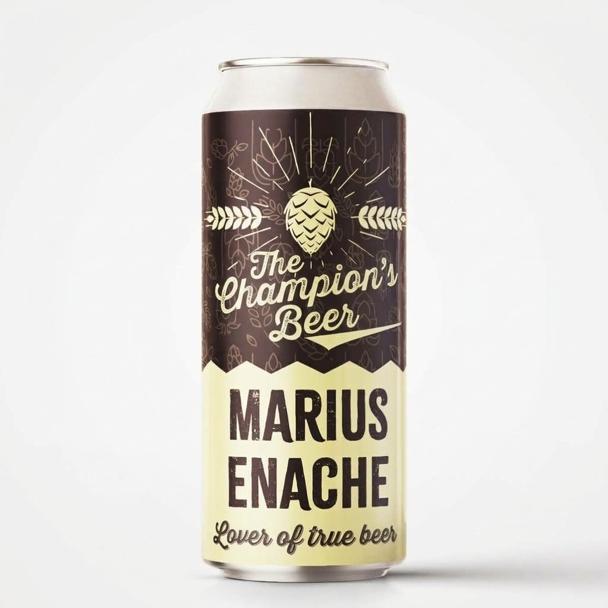 Bier in een blikje met gepersonaliseerde tekst - Het bier van de kampioen