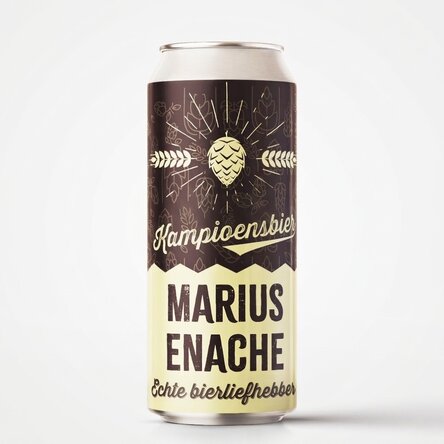 Bier in een blikje met gepersonaliseerde tekst - Het bier van de kampioen