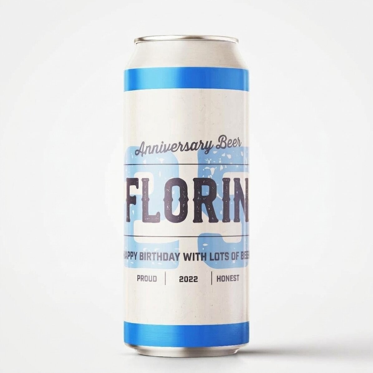 Bier in een blikje met gepersonaliseerde tekst - Retro-verjaardag
