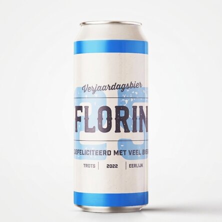 Bier in een blikje met gepersonaliseerde tekst - Retro-verjaardag