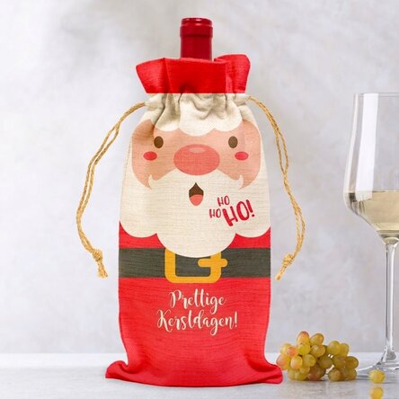 Gepersonaliseerd zakje voor een fles wijn - Kerstman