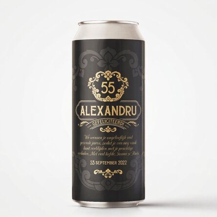 Bier in een blikje met gepersonaliseerde tekst - Premium