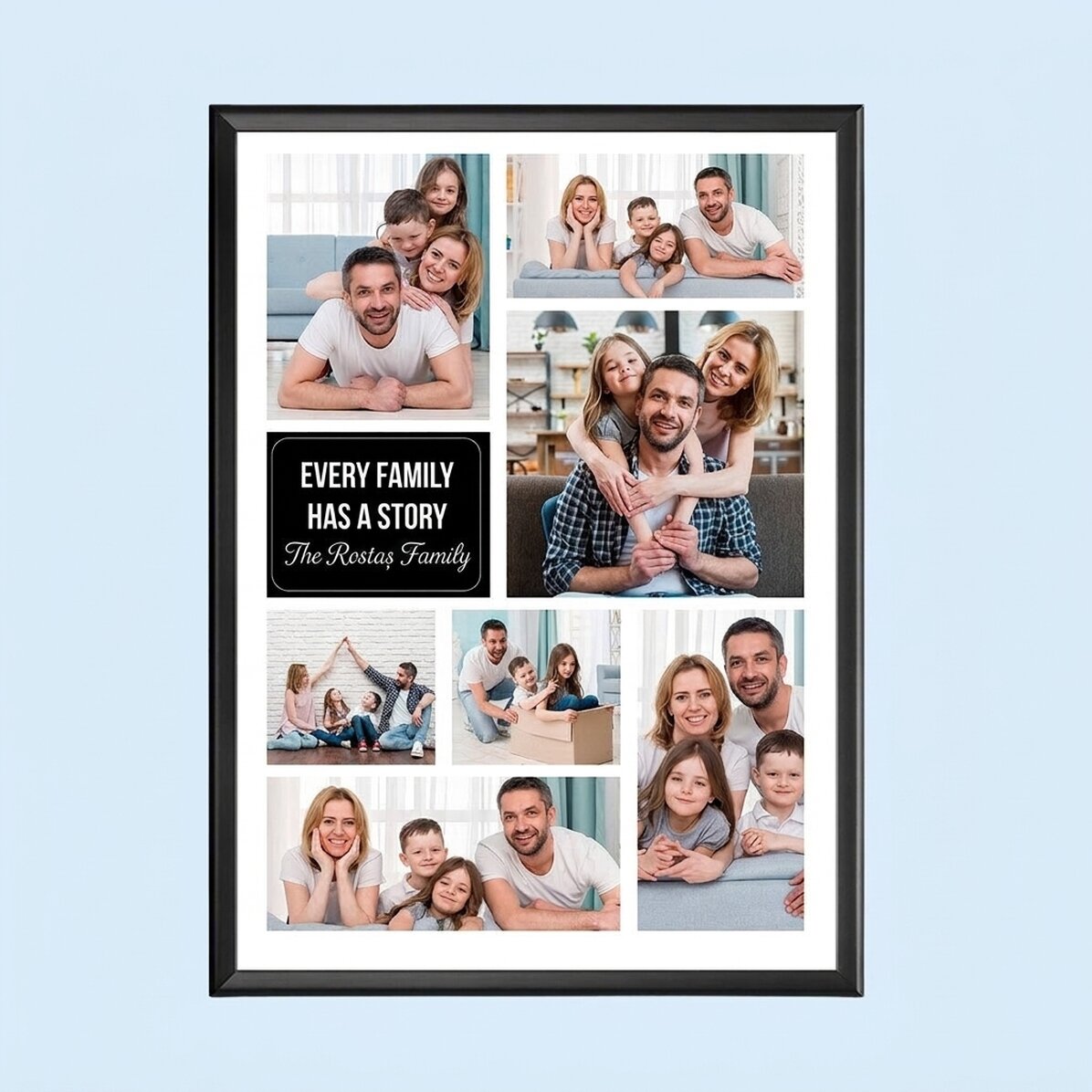 Gepersonaliseerd schilderij met 7 familiefoto’s