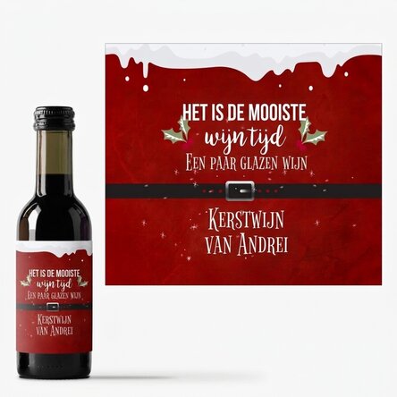 Gepersonaliseerd mini-wijnflesje met tekst - Most wonderful time