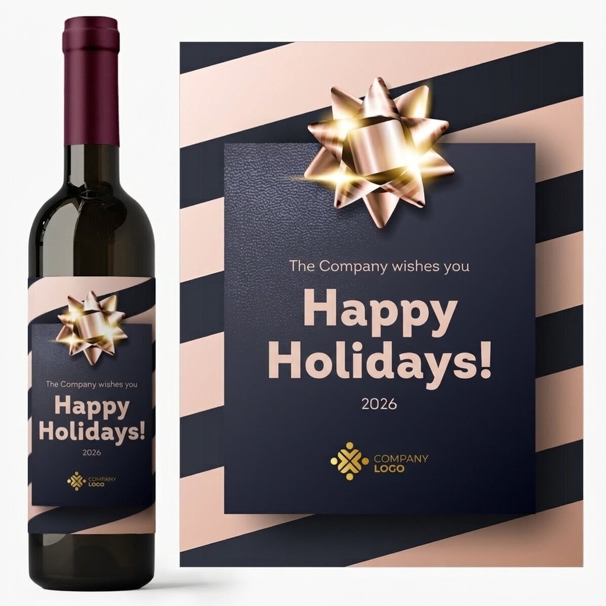 Personalised wine with logo and text - Holiday Gift